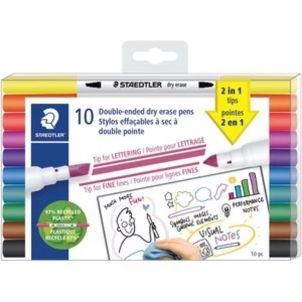 Marker, Dry Erase, Twin Tip, Staedtler, Mfr#: STD3010TB10A6